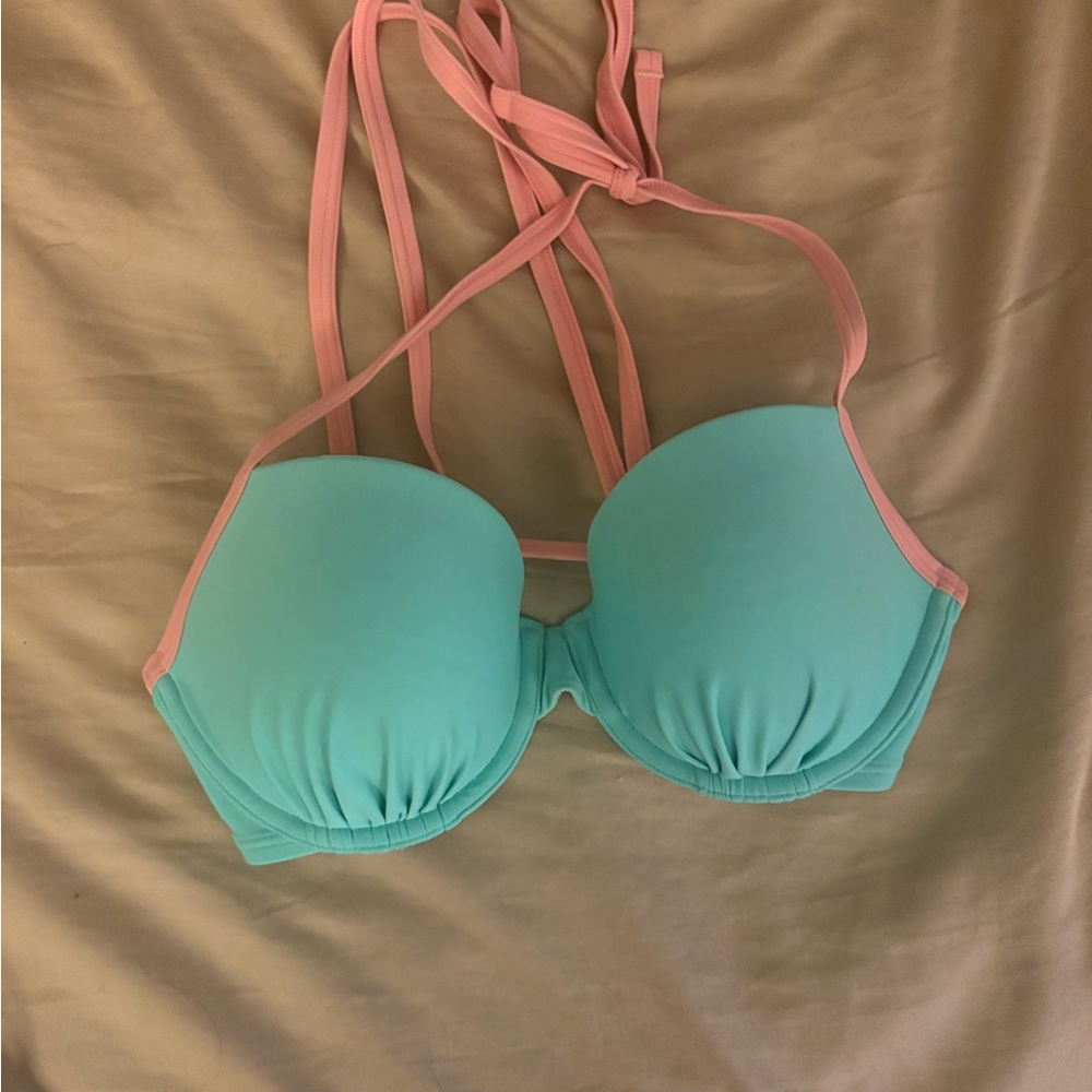Aerie Mint and Coral Bikini Top